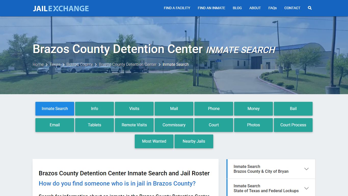 Inmate Search: Roster & Mugshots - Brazos County Detention Center, TX